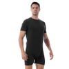 Hedmy Men's Leotard Bodysuit Underwear Spandex One-Piece Dance Unitard Biketard Jumpsuit Singlet Black XX-Large view 2
