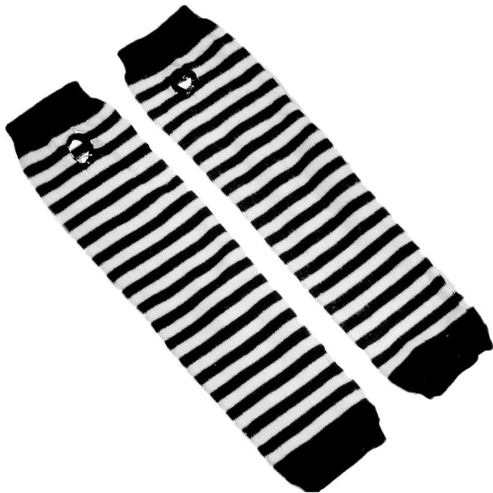 1 Pair Women Striped Elbow Gloves Fashion Lady Knitted Hand Warmer Long Fingerless Elbow Mittens Christmas Accessories