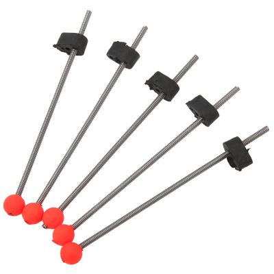 5PCS Ice Fishing Rod Top Tip, Portable Mini Winter Ice Fishing Rod Red Ball Spring Tips for Outdoor Equipment(S)