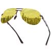 Aviator Night-Vision Glasses for Men Women Clear Sight Night Time Safe Driving Glasses Spring Hinge Anti-Glare Polarized Yellow Lens Al-Mg Metal Frame Pilot Eyewear UV400 Protection Classic Sunglasses view 1