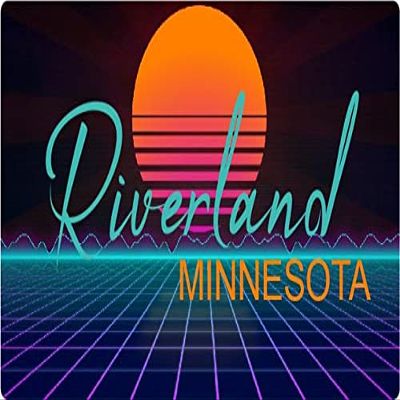 Riverland Minnesota 2 X 1.25-Inch Vinyl Decal Stiker Retro Neon Design