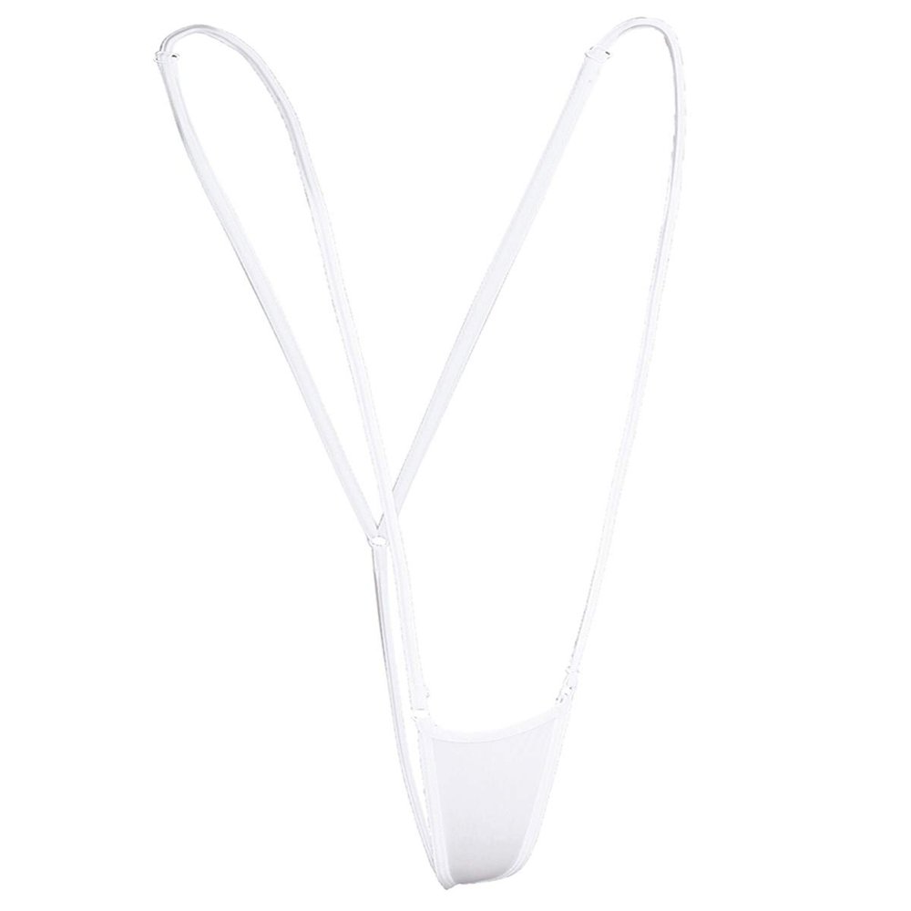 WinChang Women's Sexy G String Sling Shot Mini Monokini Thong Bikini Underwear Swimsuits Swimwear White One Size