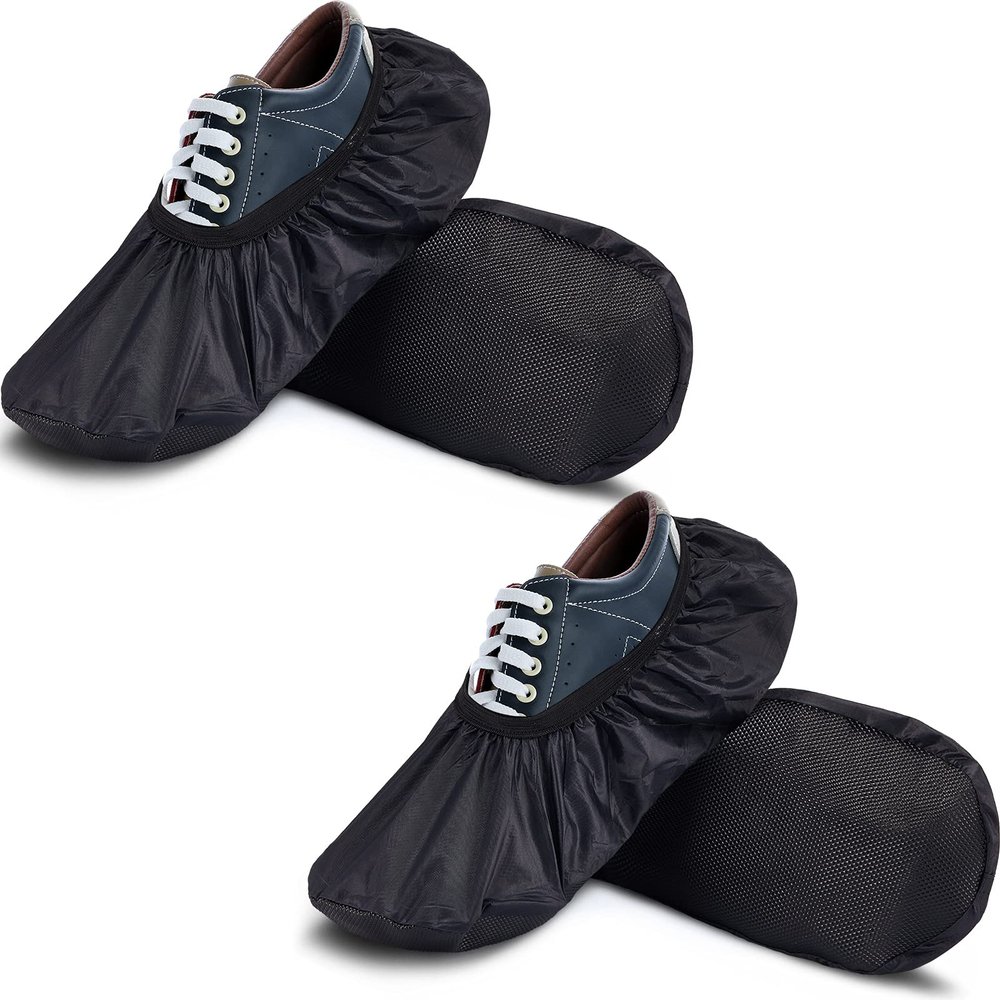 SATINIOR 4 Pcs Black Bowling Shoe Covers XL Non-Slip Bowling Shoe Covers Protector Accessories Modern Sports Supplies for Men Women Adult(XL)