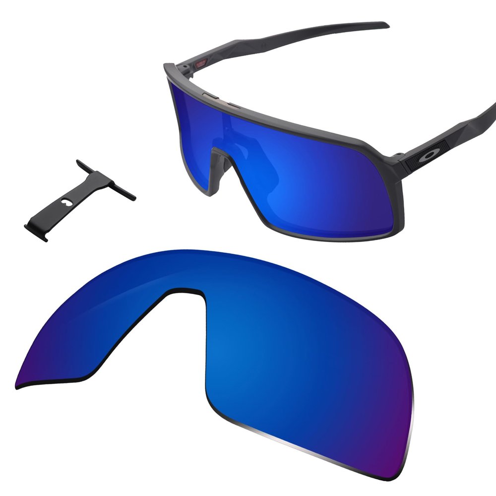 Glintbay 100% Precise-Fit Replacement Sunglass Lenses & Black Wicket for Oakley Sutro OO9406 - Polarized Steel Blue Mirror