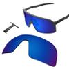 Glintbay 100% Precise-Fit Replacement Sunglass Lenses & Black Wicket for Oakley Sutro OO9406 - Polarized Steel Blue Mirror view 1