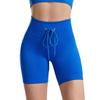 Floavery Women's Workout Yoga Shorts High Waist Butt Lifting Biker Shorts Running Gym Cycling Seamless Shorts Blue view 1