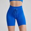 Floavery Women's Workout Yoga Shorts High Waist Butt Lifting Biker Shorts Running Gym Cycling Seamless Shorts Blue view 2