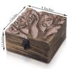 Great Birthday Gift Handmade Decorative Wooden Jewelry Box With Tree Of Life Carving & Lock & Key Jewelry Organizer Keepsake Box Treasure Chest Trinket Holder Watch Box Storage Lock Box (Pink) view 3