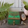 Handmade Decorative Wooden Jewelry Box Tree Of Life Carving & Lock & Key Jewelry Organizer Keepsake Box Treasure Chest Trinket Holder Watch Box Storage Lock Box 8 x 5 Inches (Green) view 4