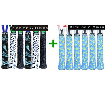 ALIEN PROS 12 Pack Sailor Mix & Southern Stars Tennis Racket Grip Tape  Tac Moisture Feel Tennis Grip  Wrap Your Racquet for High Performance