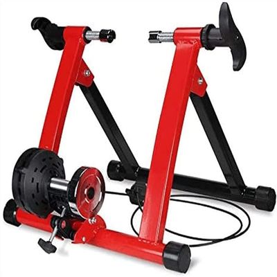 SMSOM Bike Trainer Stand, Indoor Bike Trainer, Indoor Bicycle Magnetic Trainer Stand 6 Levels Magnetic Resistances with Quick Release Skewer (Color : Red)