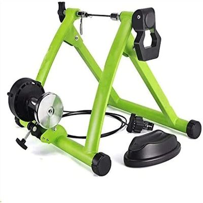 SMSOM Portable Bike Trainer Stand, Indoor Bike Trainer Stand Bicycle Riding Exercise Machine with Magnetic Flywheel and 6 Variable Speed Level, Green