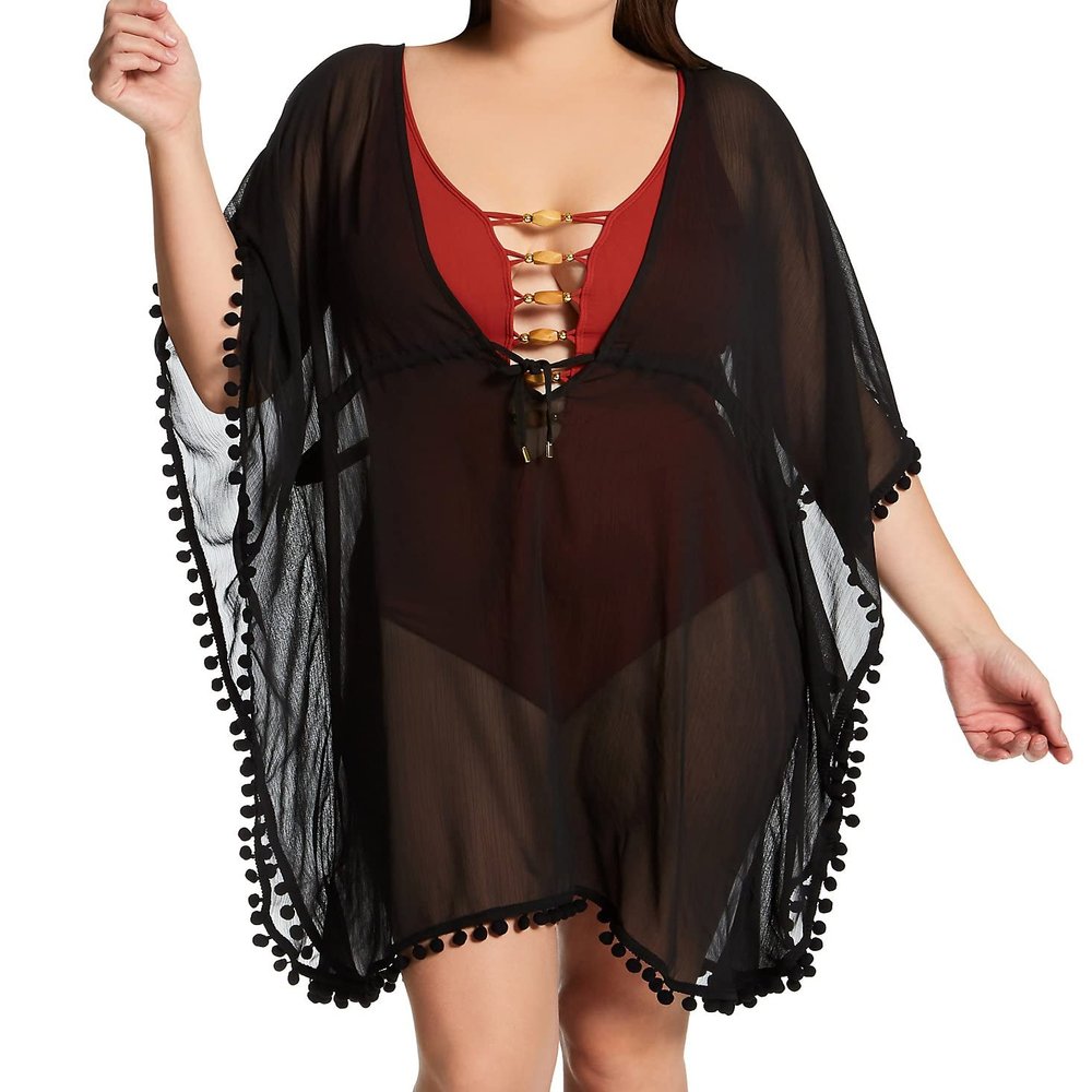 Bleu Rod Beattie Chiffon Caftan Cover Up, from Gypset Size 2X Black