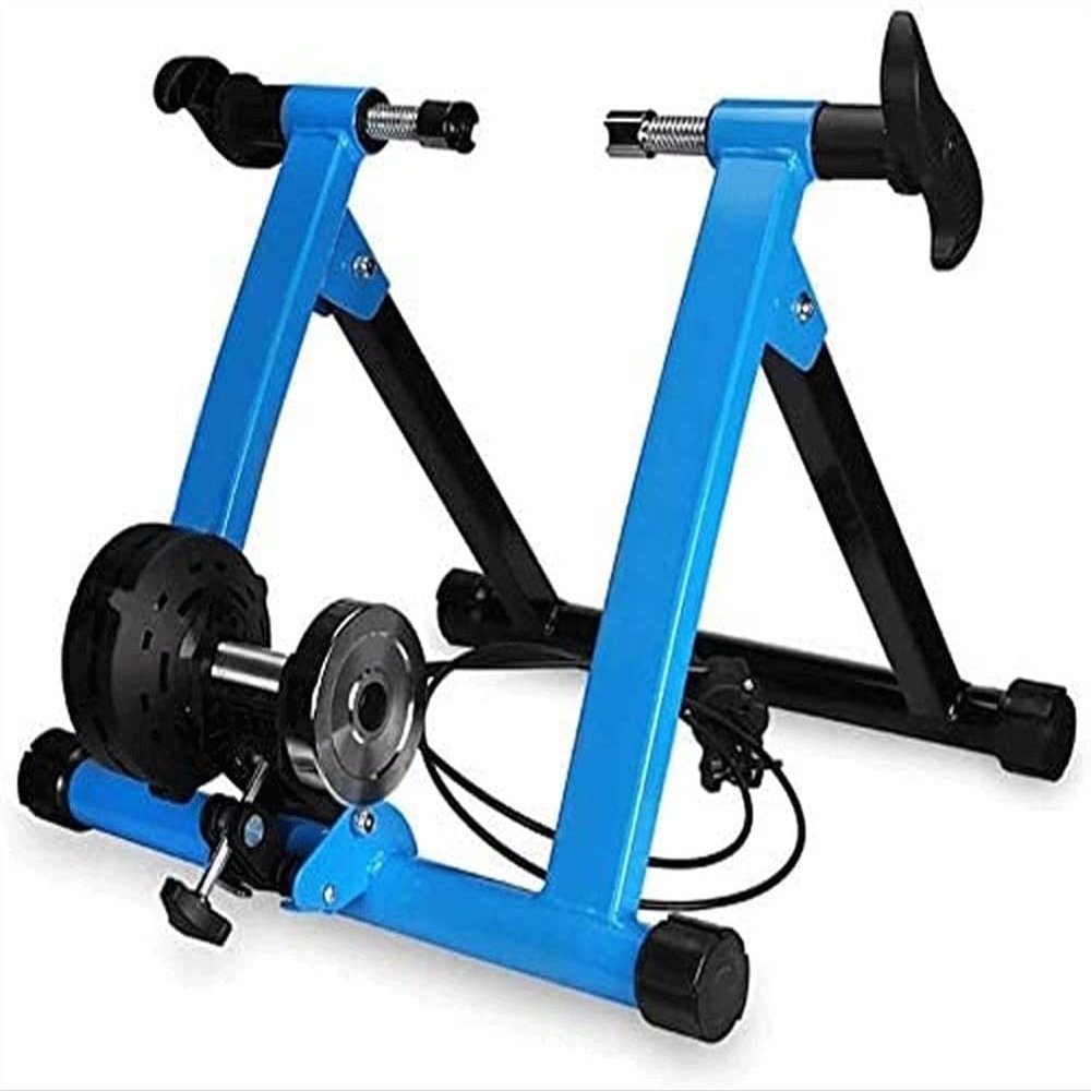 SMSOM Bike Trainer Stand, Indoor Bike Trainer, Indoor Bicycle Magnetic Trainer Stand 6 Levels Magnetic Resistances with Quick Release Skewer ( Color : Blue )