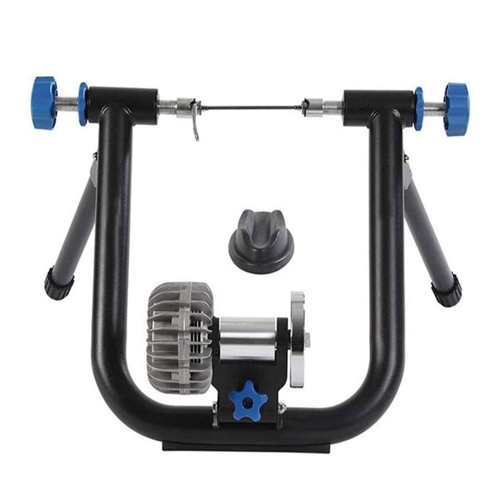 SMSOM Bike Trainer Stand, Indoor Bicycle Training Stand for Mountain & Road Bike, Portable Foldable Cycling Training Stand w/Fluid Flywheel (Black)