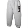 Navy Sweatpants - Military Theme Elastic Bottom Sweatpants in Sport Gray - XXX-Large view 1