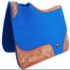 CHALLENGER Horse 32" x 30" Western Contoured Wool Felt Therapeutic Saddle Pad Blue 39177RB view 1
