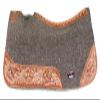 CHALLENGER Horse 32" x 30" Western Contoured Wool Felt Therapeutic Saddle Pad Grey 39177GR view 3