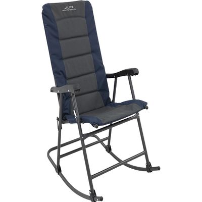 ALPS Mountaineering Outdoor Rocking Chair - Durable Folding Beach and Camp Chair with Comfortable Cushioned Polyester Fabric Over Locking Steel Frame, Navy/Charcoal - New