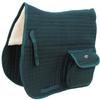 CHALLENGER Horse English Quilted Faux Fur All-Purpose Saddle Pad Green w/Pockets 72152HG view 1