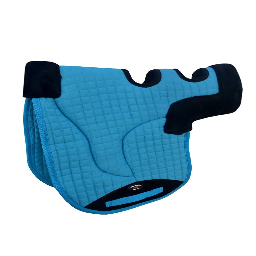 CHALLENGER Horse Contoured Fleece Lined Quilted English Saddle Pad Turquoise 72153TR