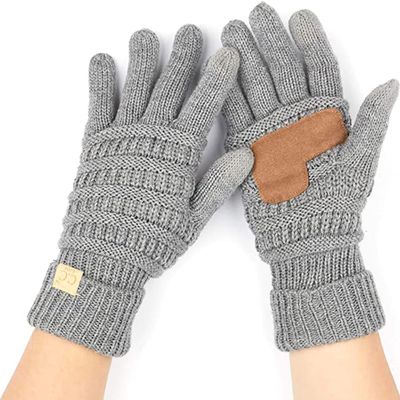 Funky Junque Kids Touchscreen Gloves  Soft Stretchy Knit Winter Gloves for Boys & Girls Ages 47, Warm Cozy Cold Weather Accessories - Heather Grey
