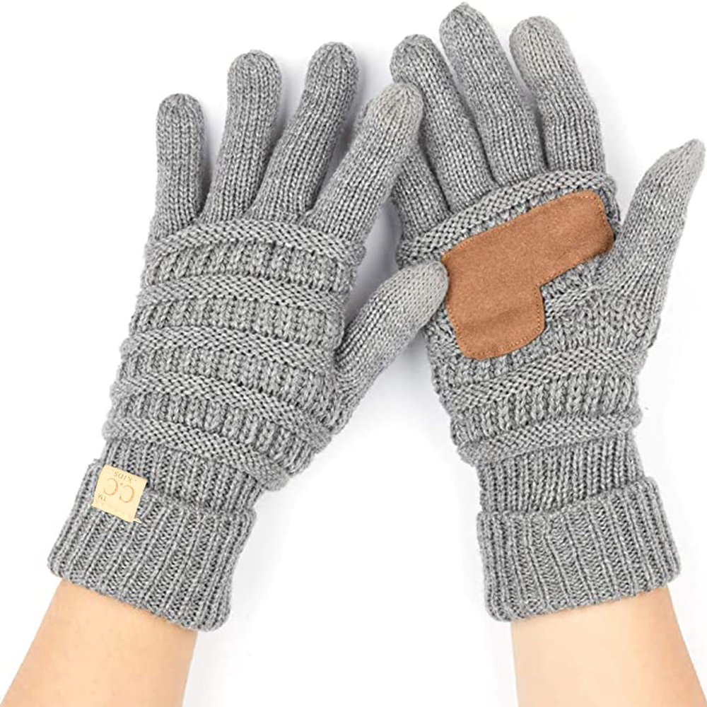 Funky Junque Kids Touchscreen Gloves  Soft Stretchy Knit Winter Gloves for Boys & Girls Ages 47, Warm Cozy Cold Weather Accessories - Heather Grey