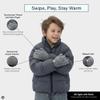 Funky Junque Kids Touchscreen Gloves  Soft Stretchy Knit Winter Gloves for Boys & Girls Ages 47, Warm Cozy Cold Weather Accessories - Heather Grey view 2