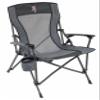 Browning Folding Camping Chairs for Adults - Durable Mesh Fabric Over Sturdy Powder Coated Steel Frame, Armrests Cup Holder, and Shoulder Carry Bag, Charcoal/Pink Buckmark view 1