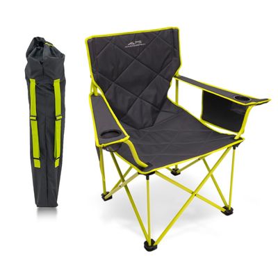 ALPS Mountaineering King Kong Camping Chairs for Adults with Mesh Cup Holders and Pockets, Built Durable and Reliable with Compact Foldable Steel Frame, Charcoal/Citrus