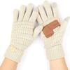 Funky Junque Kids Touchscreen Gloves  Soft Stretchy Knit Winter Gloves for Boys & Girls Ages 47, Warm Cozy Cold Weather Accessories - Beige view 1