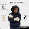 Funky Junque Kids Touchscreen Gloves  Soft Stretchy Knit Winter Gloves for Boys & Girls Ages 47, Warm Cozy Cold Weather Accessories - Beige view 2