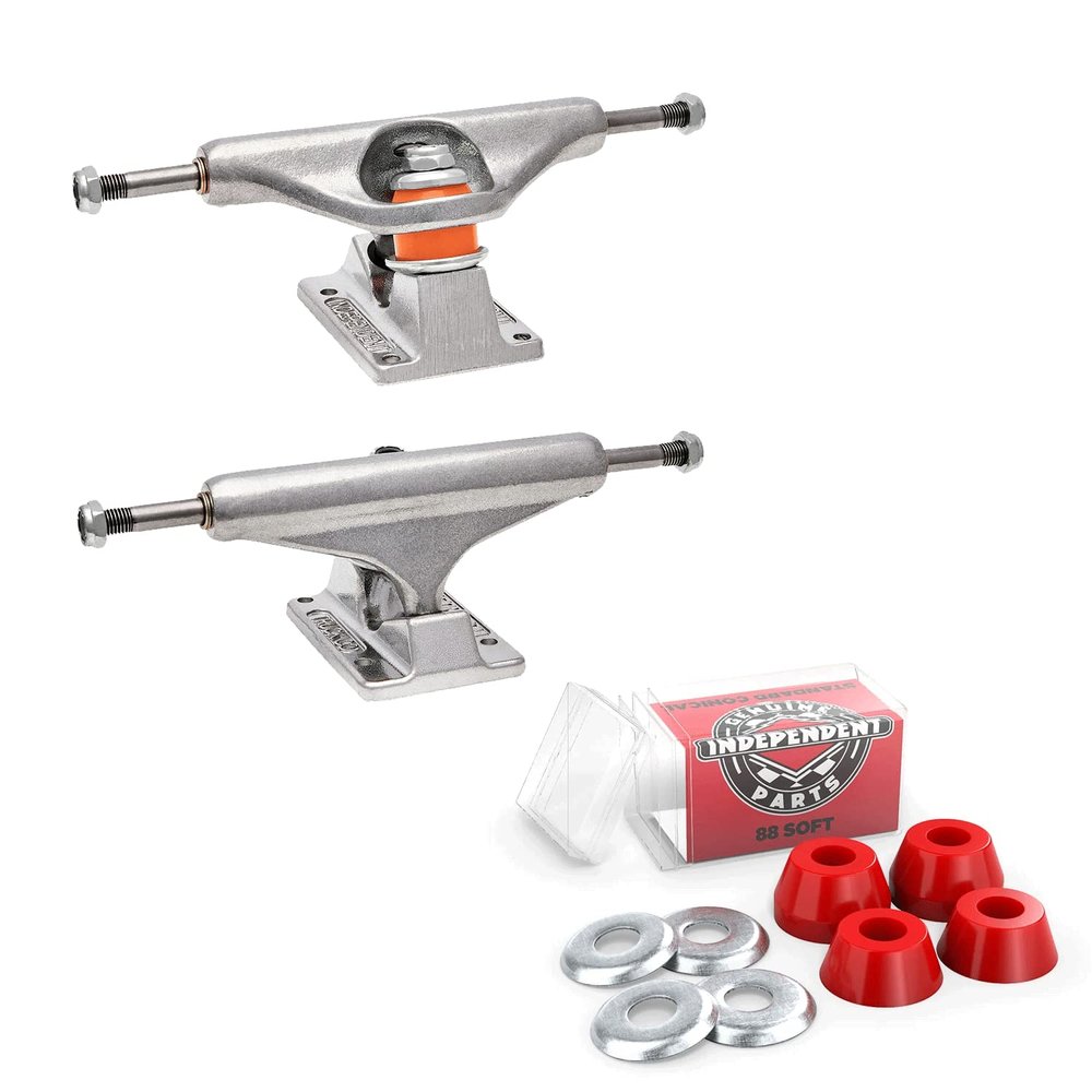 Independent Skateboard Trucks and Bushings Kit 129 Stage 11 Std + Conical Soft 88a Red