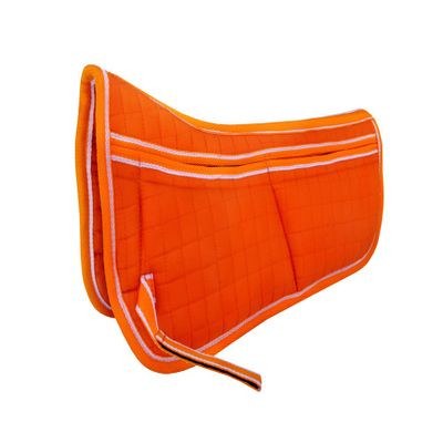 CHALLENGER Horse Contoured Wither Relief Quilted Half Pad w/Foam Inserts Orange 72145OR