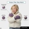 Funky Junque Kids Touchscreen Gloves  Soft Stretchy Knit Winter Gloves for Boys & Girls Ages 47, Warm Cozy Cold Weather Accessories - Violet view 2