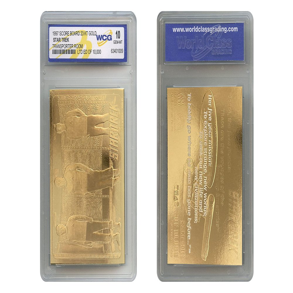1997 Star Trek Transporter Room SB Spock Capt Kirk 23K Gold Card - GEM-Mint 10