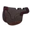 CHALLENGER Horse Contoured Fleece Lined Quilted English Saddle Pad Brown 72153BR view 1