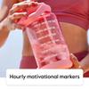 Takeya Motivational Water Bottle with Straw Lid and Time Marker (64 oz, Vivacity Purple) - Leakproof, BPA Free Water Bottle for Daily Intake Tracking view 2