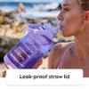 Takeya Motivational Water Bottle with Straw Lid and Time Marker (64 oz, Vivacity Purple) - Leakproof, BPA Free Water Bottle for Daily Intake Tracking view 3