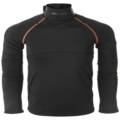 Shock Doctor Boy's Ultra Comp Neckguard Hockey Shirt LS Black/Grey L