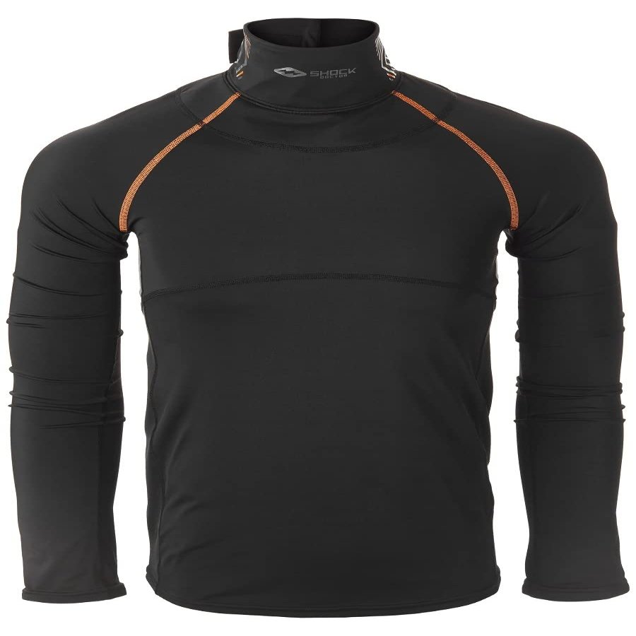 Shock Doctor Boy's Ultra Comp Neckguard Hockey Shirt LS Black/Grey M