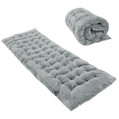 REDCAMP Folding Cot Pads for Sleeping Extra Thick, Soft Comfortable Velvet Microfiber Camping Cot Mattress Pad for Adults, Lightweight Sleeping mats for Backpacking Hiking, Grey 75x30 inches