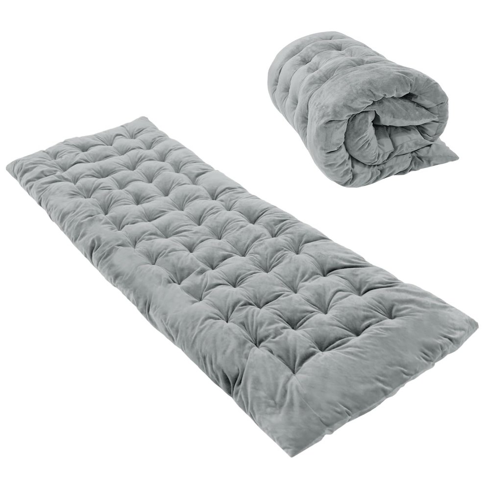 REDCAMP Folding Cot Pads for Sleeping Extra Thick, Soft Comfortable Velvet Microfiber Camping Cot Mattress Pad for Adults, Lightweight Sleeping mats for Backpacking Hiking, Grey 75x30 inches