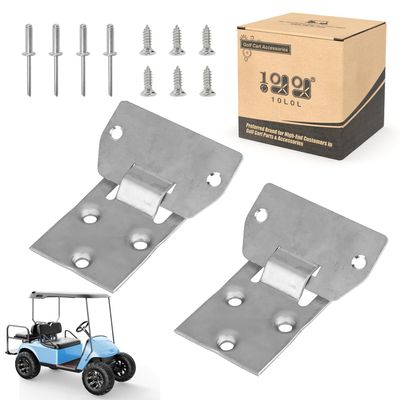 10L0L Golf Cart Seat Bottom Hinge Plate Fits for 1995-up EZGO TXT & Medalist, 2001-up EZGO MPT Shuttle Workhorse Series, 2 Pack OEM# 71610G01 71609G01