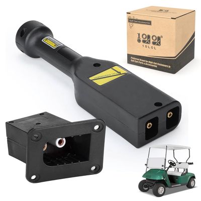 10L0L Golf Cart 36V PowerWise Charger Plug and Receptacle,with Handle,for 1996-Up EZGO TXT Medalist PDS DCS OEM# 73345G01 73051G02 73063-G01 73051G29