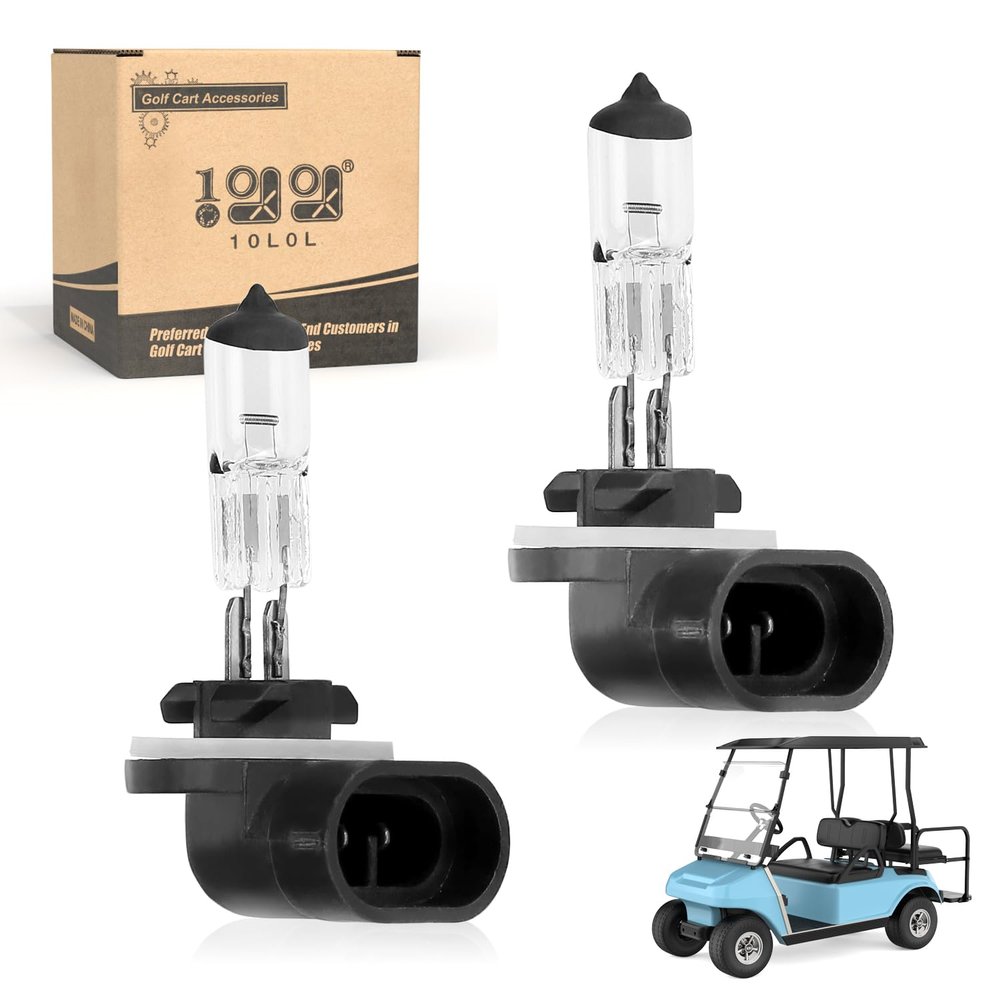 10L0L Golf Cart Halogen Headlight Bulb 37W 12V Light Bulb 886 for Club Car DS 1999-up & Precedent 2004-up, EZGO 1994-up Super Bright 2 PCS OEM# 101988101 74004-G01