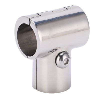 6.5cm/2.56in 90 T Tee Tube Pipe Connector, 1in/25.4mm Separable Stainless Steel Connector Polished Hand Rail Hardware Fittings for Boat Yacht