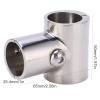 6.5cm/2.56in 90 T Tee Tube Pipe Connector, 1in/25.4mm Separable Stainless Steel Connector Polished Hand Rail Hardware Fittings for Boat Yacht view 2
