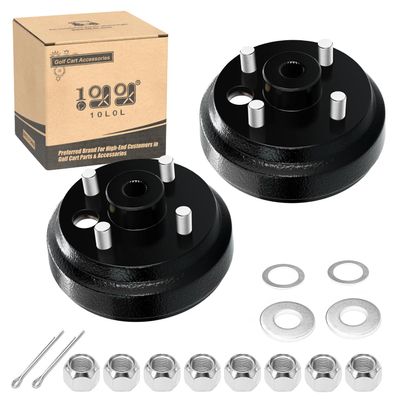 10L0L Golf Cart Brake Drum Hub Assembly 2 Pack for 1982-up EZGO TXT PDS (Electric),1982-1993 2-Cycle Gas Vehicles,Replacement OEM# 19186G1P 19186G1