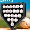 21 Baseball Display Case Wall Mount - UV Protection Lockable Shadow Box with Clear Acrylic Door | Wood Showcase Cabinet for Collectible Balls (Black) view 1